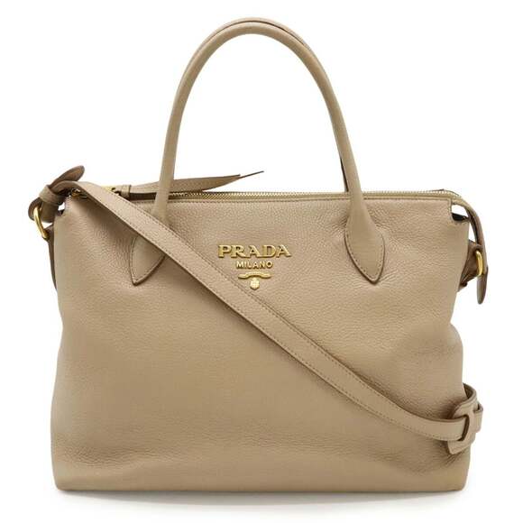 PRADA Cream Leather Shoulder Bag - Picture 1 of 10